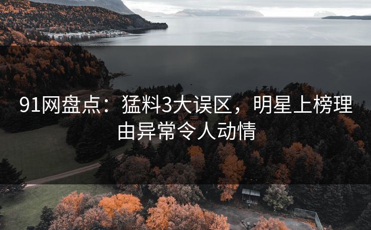 91网盘点：猛料3大误区，明星上榜理由异常令人动情