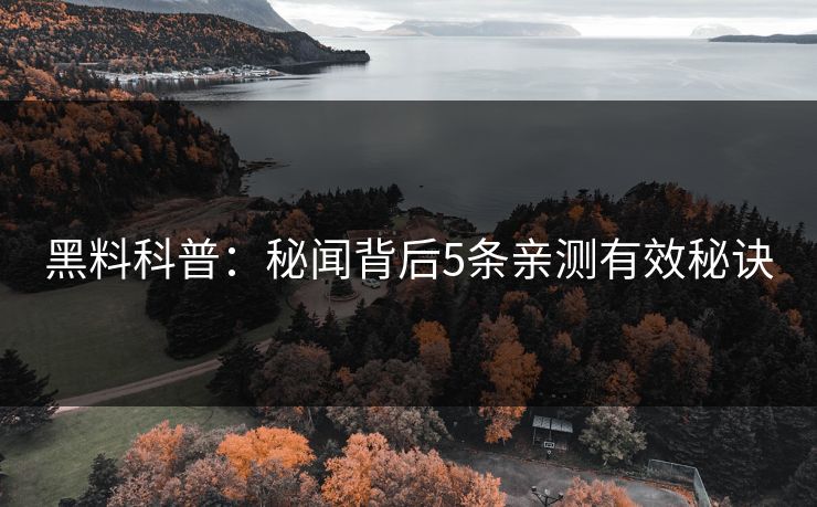 黑料科普:秘闻背后5条亲测有效秘诀 黑料科普:秘闻背后5条亲测有效秘诀