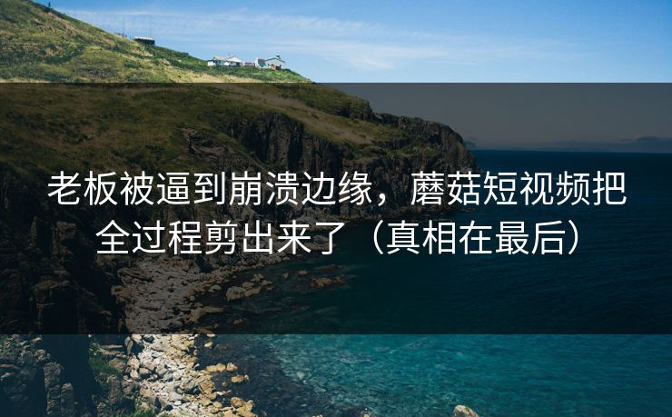 老板被逼到崩溃边缘,蘑菇短视频把全过程剪出来了(真相在最后) 老板被逼到崩溃边缘,蘑菇短视频把全过程剪出来了(真相在最后)